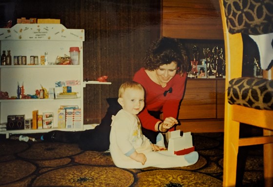 Laura's first Christmas with Shari, 1988