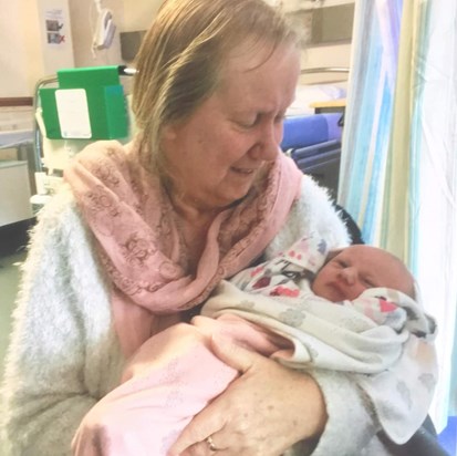 Mum meeting her Granddaughter for the first time