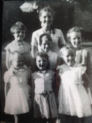 Mum bottom left in her younger years