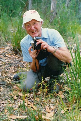 photographing Duck Bill orchids in ~Tasmania