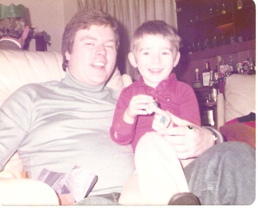 Dad and Lee - Christmas 1977