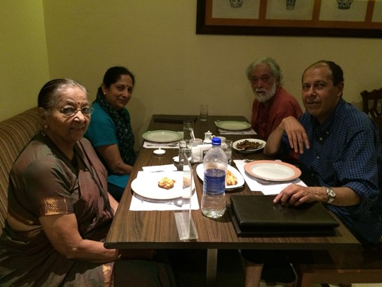 Dinner with Mom, Brother and Sister on Valentine's Day 2015