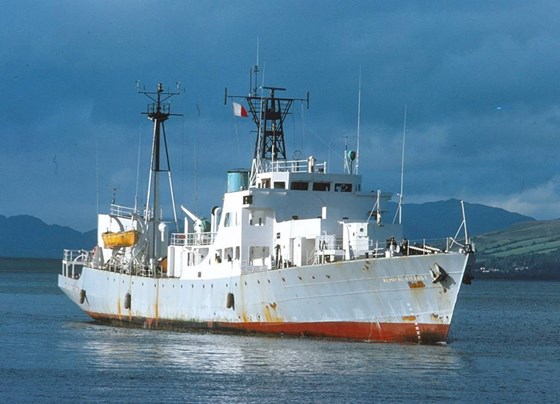 Ocean Weather Ship-Admiral Fitzroy(Ex WW2 Castle Class Corvette -This was Dad's Airfield!