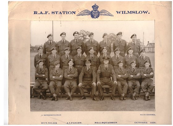 Bob at RAF training. (Standing centre)
