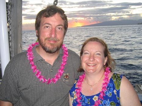 Mike & Kate on a dinner cruise off Oahu. (2005)