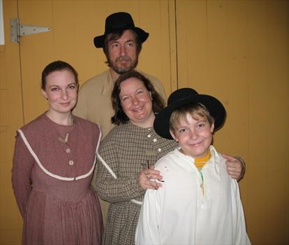 The whole family at Shaker Village in Massachussetts. (2006)
