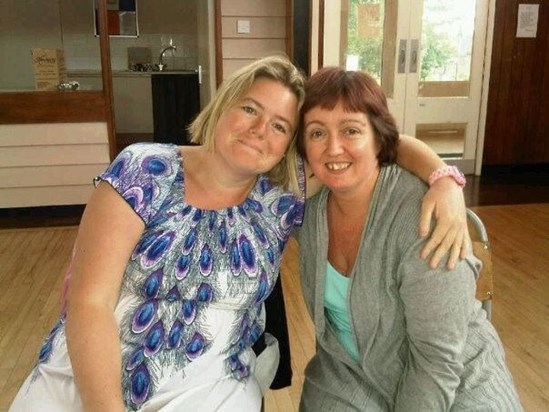 Karen and Sarah at slimming world.  She lost three stone and looked gorgeous