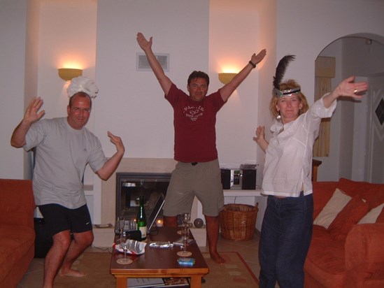 Dancing to YMCA. One of many great days and nights   Yes, Martin is wearing a tiara!