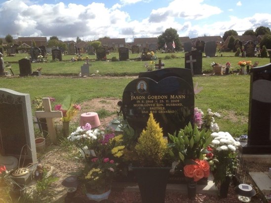 Jasons Grave Aug 19th 2014 decorated for his birthday
