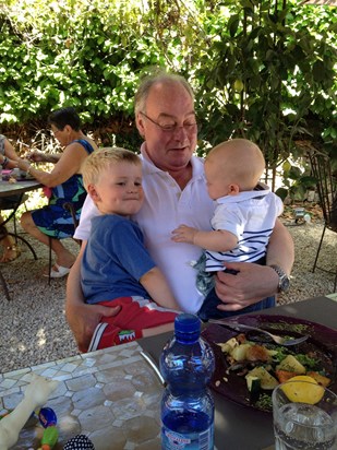 Gordon with grandsons Harry and Freddie