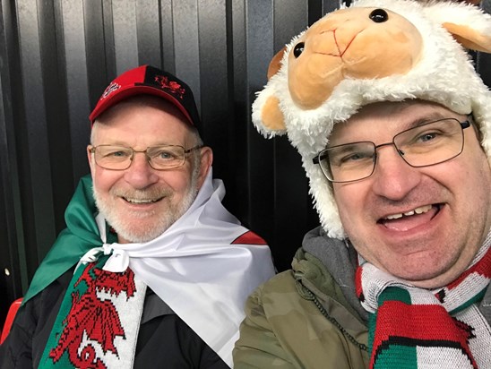 Martin and his dad at millennium stadium Cardiff February 2020