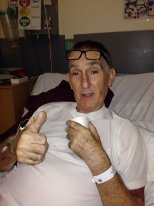 dad after first chemo happy as larry
