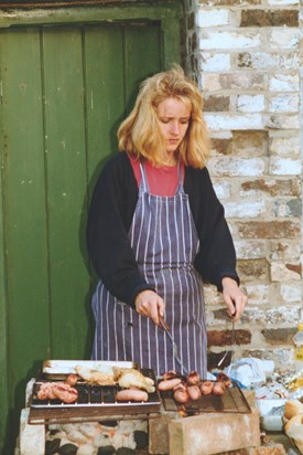 Barbecue at New inn Mill - one of many. This one was 1989, with the whole gang there.
