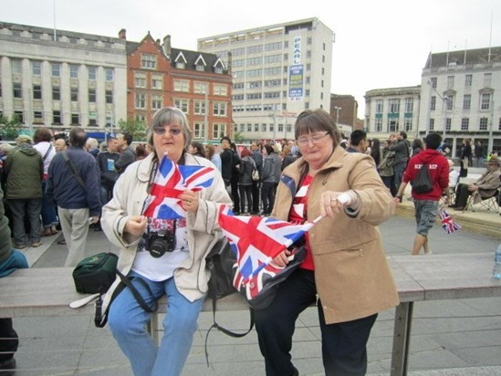 With Shirley saying hello to The Queen