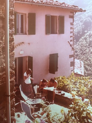 Richard Holledge, Annie and Ric at the villa