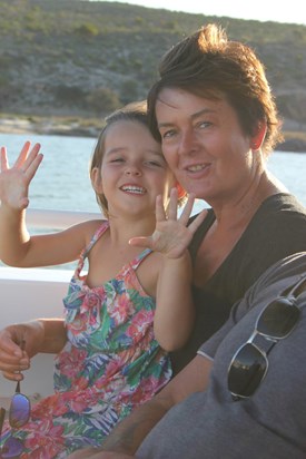 Lyn doted on her niece Matilda (Mattie). Here they are on a Mother's Day boat trip in Kalbari