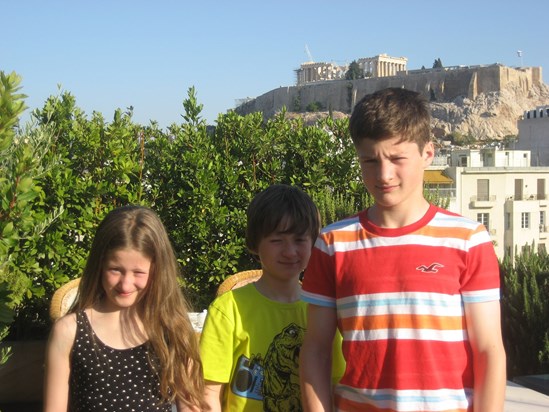Walking up the Acropolis.