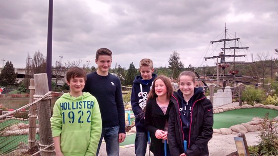 Crazy Golf with Luke and Georgia in Bluewater, Essex - April 2014