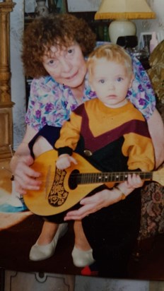 Mum with grandson Liam, 1992