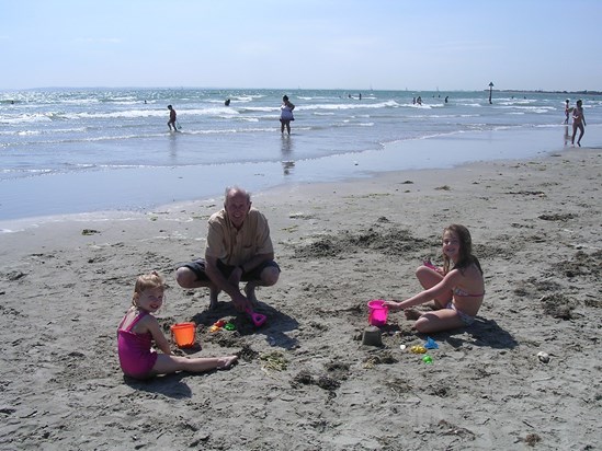 Dad, Bella and Sophia, 2008. West Wittering.