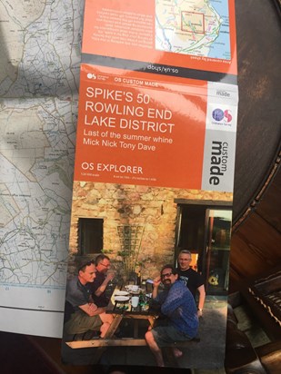 Special map present for Spike on his 50th birthday in Langdale