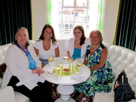 Avril, my godmother, at a lovey lunch in London! Avril, Anna Poeton, Alix Poeton, and Sue Poeton