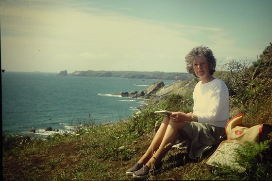 Windswept on a Pembrokeshire cliff, Jul 1985