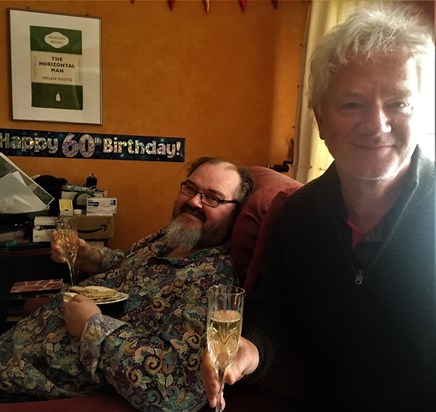 Keef on his 60th birthday with Ian