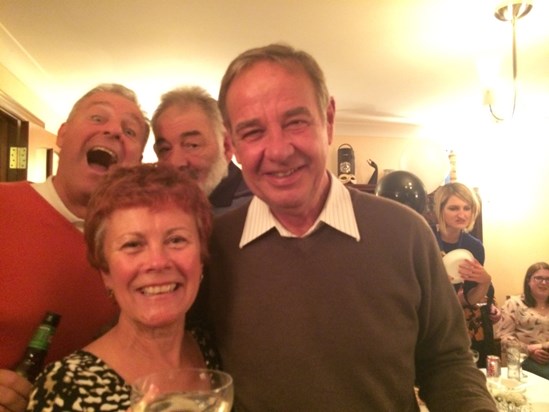 Here's Steve 'enhancing' a lovely photo of Mum and Dad at their wedding anniversary party