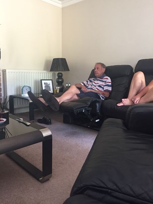 I loved just taking photos of Dad, just doing life - here he his, fave seat, watching the World Cup 