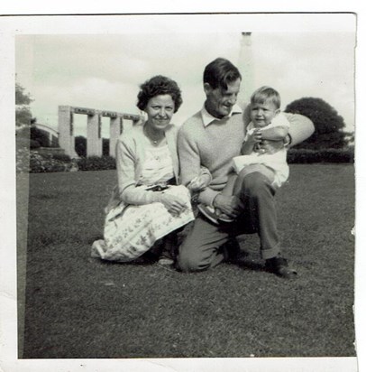 Phyl, Arthur & me. Plymouth Hoe 1960