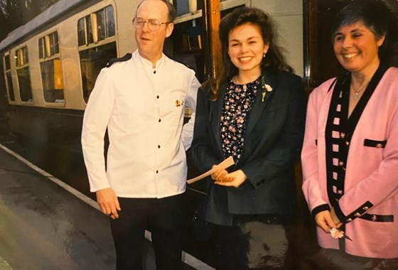 Jean with Victoria Gillespie on the Watercress Line