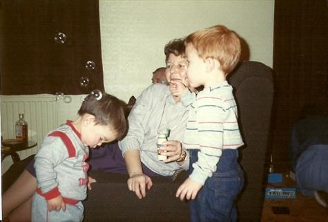 Blowing bubbles with Nan