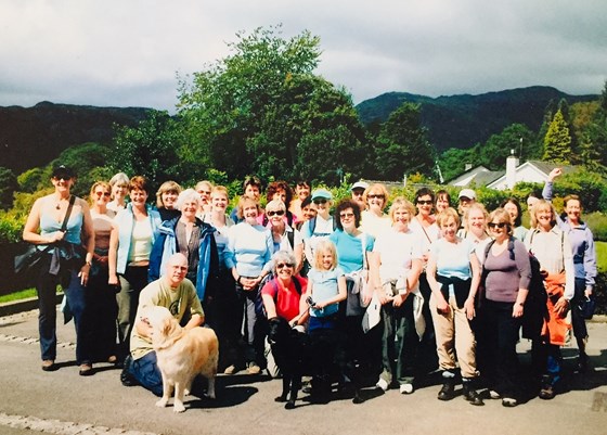 Dave with gorgeous Labrador  Lucy who he adored Ambleside yoga retreat @ 2004 