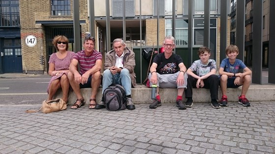 Outside the white cube with friends from margate