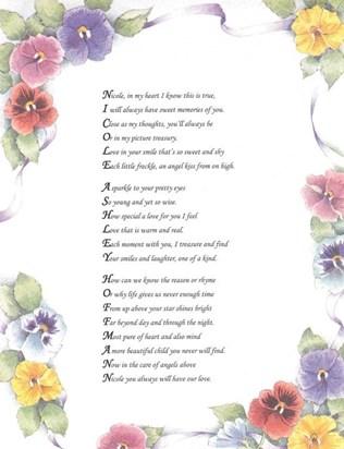 A Beautiful Poem was written for Nicole at her Funeral