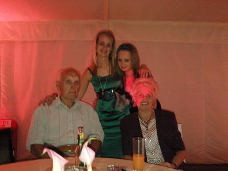 Keith with his wife Jean and grand-daughters Kirsty and Carly