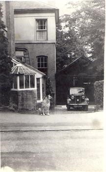 20a Manor Road Sutton Cold Field the family home with Lassie the family dog aprox 1956