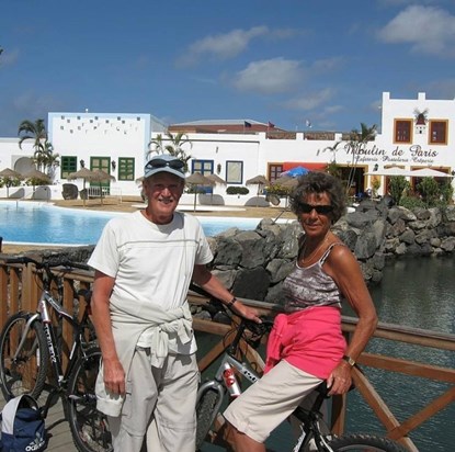 On holiday with her Husband (my grandad)