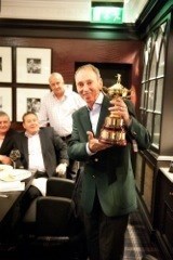 Nick with a replica of the Ryder Cup at his Charity Golf Event in 2012