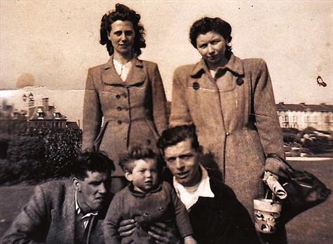 Mike as a boy with his Dad Arthur (L-R), Aunt Dolly, Uncle Bob and his Mum Rose