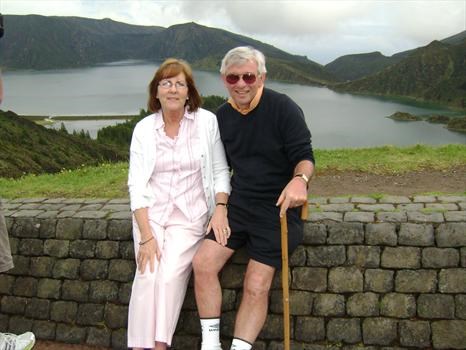 Mike and Sue in the Azores on their cruise home from the caribbean in April 2008.