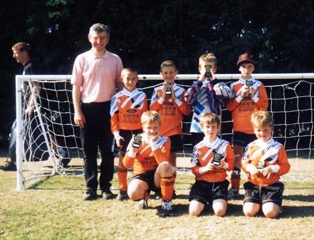 Mike with the Wickham Wanderers U9 7-a-side competition winning team in July 1995
