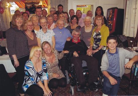 Mike with lots of his family at his Aunt's 80th Birthday party in October 2009