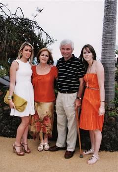 Mike and the girls on holiday in Maderia in August 2008