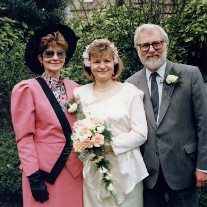Sheila and Allan on daughter Claire's wedding 1991