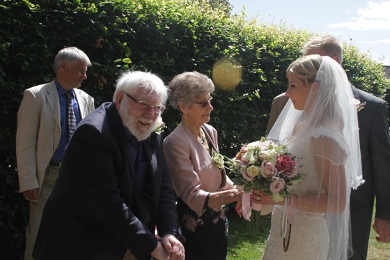 Sheila with Allan at Grand-daughter Ella's wedding July 2015