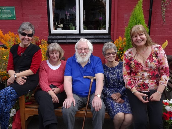 Karen, Alison, Allan, Sheila, Claire down the pub 2014