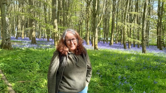 Suzanne in Badbury Bluebells, 3 May 2023. 