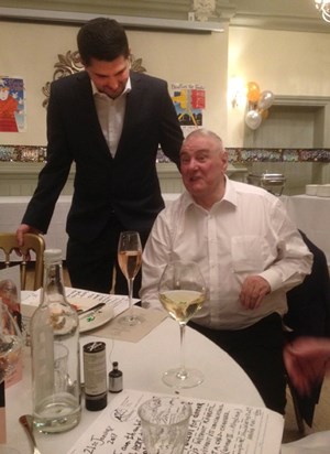 Son Paul with Alan at Alan's 70th Birthday Party